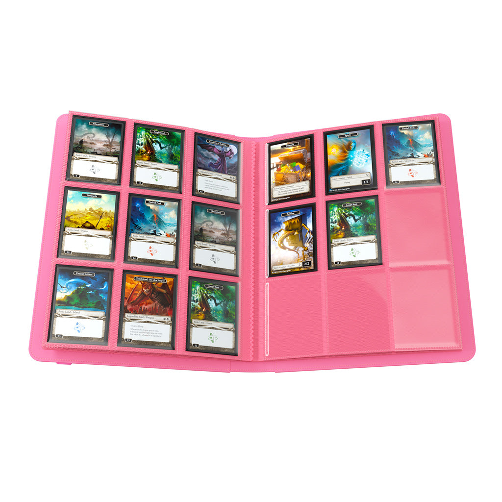 Álbum Gamegenic Prime 24 Bolsillos Rosa, Organiza 480 Cartas Con Funda, Tapa Acolchada Y Banda Elástica A Juego