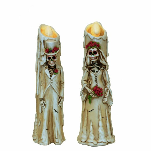 Skeleton Bride & Groom LED Candle 1pc