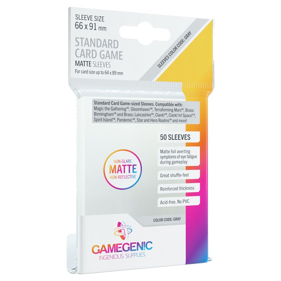gamegenic standard card sleeves Gamegenic - Standard Card Game Value Pack Matte Sleeves (200) - Clear