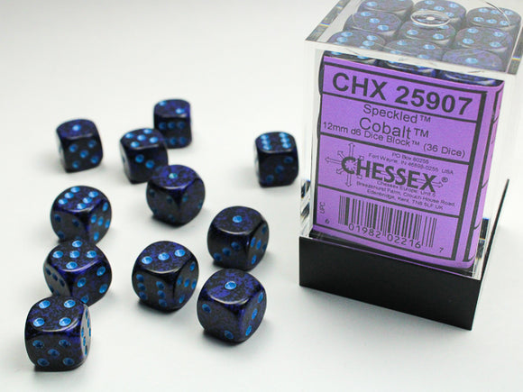 Chessex Dice: Speckled - 12mm D6 Cobalt (36)