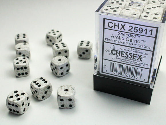 Chessex Dice: Speckled - 12mm D6 Arctic Camo (36)