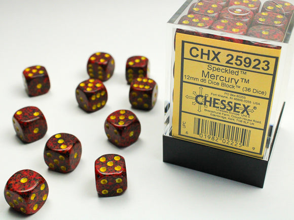 Chessex Dice: Speckled - 12mm D6 Mercury (36)