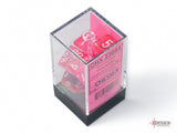Chessex Dice:  Translucent Pink/white Polyhedral (7)