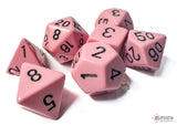 Chessex Dice: Opaque Polyhedral Set Pastel Pink/Black (7)