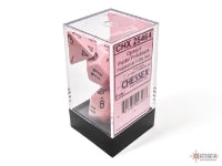 Chessex Dice: Opaque Polyhedral Set Pastel Pink/Black (7)