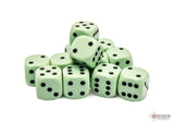 Chessex Dice: Opaque - 16mm D6 Pastel Green/Black (12)