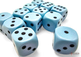 Chessex Dice: Opaque - 16mm D6 Pastel Blue/Black (12)