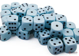 Chessex Dice: Opaque - 12mm D6 Pastel Blue/Black (36)