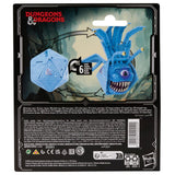 Dungeons & Dragons toy packaging with a blue creature figure and polyhedral dice.