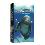 Box for 'Life of the Amazonia' mini-expansion with a manatee illustration on a blue underwater background.