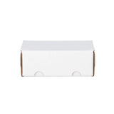 White cardboard box with a  lid on a white background