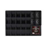 Black card sorting tray with BCW branding on a white background