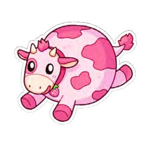 Squishable Strawberry Cow Sticker