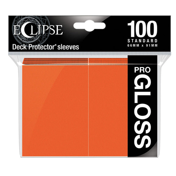 Deck Protector Sleeves: Eclipse Gloss Standard - Pumpkin Orange (100ct)