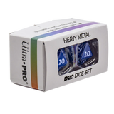 Ultra Pro D20 dice set packaging with blue dice showing '20'.