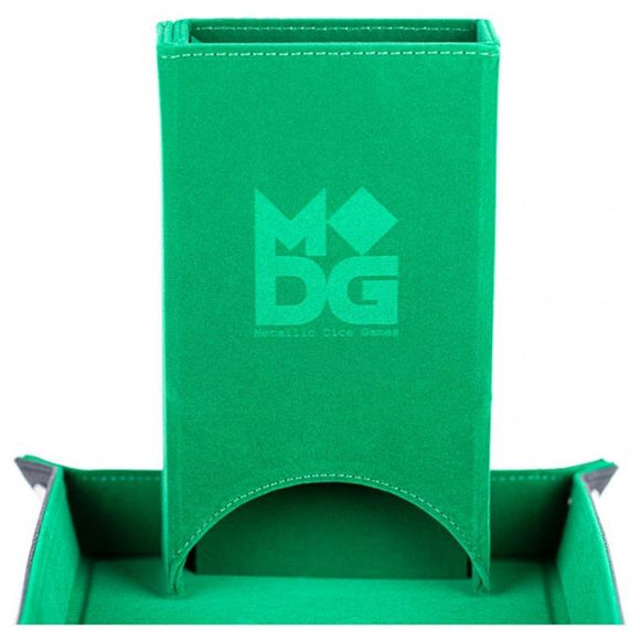 Velvet Fold Up Dice Tower: Green