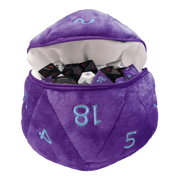 D20 Plush Dice Bag - Purple & Blue
