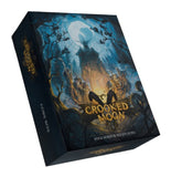 Box for 'The Crooked Moon' folk horror roleplaying game with a dark fantasy design.