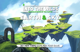 Cover for 'Into the Wilds: Earth & Sky' with floating islands and game text.