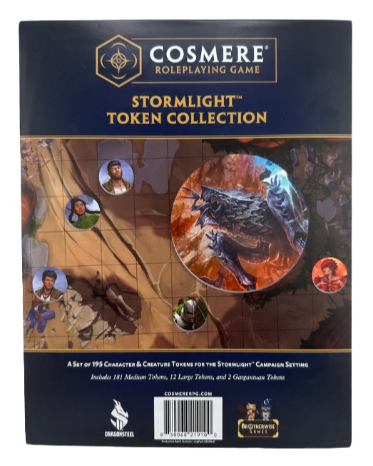 Cosmere Roleplaying Game Stormlight Token Collection packaging with illustrations and text.