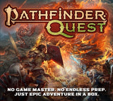 Promotional image for 'Pathfinder Quest' with characters in a battle scene.