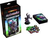 Board game box for Dice Throne Alchemist with dice and space-themed design.