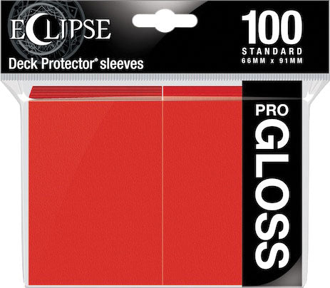 Pack of red card sleeves with 'Eclipse' branding on a white background