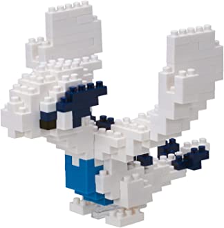 Toy figure made of interlocking bricks in white and blue colors