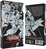 Yu-Gi-Oh! trading card game packaging with artwork and text on a black background