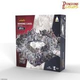Box for 'Demonic Caves' from Dungeons & Lasers with detailed cave design on a white background.