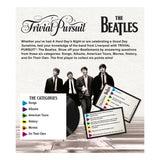 Trivial Pursuit game set with The Beatles theme on a white background