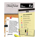 Trivial Pursuit game set with categories list on a corkboard background