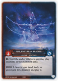 Card featuring an Egyptian-themed character with a mystical design on a dark blue background