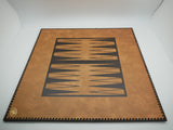 Chess Board - 23" Brown & Black Faux Leather Board 2.25" Squares.