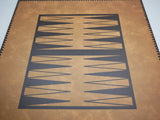 Chess Board - 23" Brown & Black Faux Leather Board 2.25" Squares.