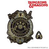 Decorative ouija board, featuring the Dungeons & Dragons logo.