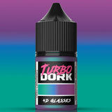 Turbo Dork paint bottle with colorful gradient background