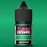 Bottle of Turbo Dork Absinthe paint on a green background