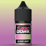 Turbo Dork Cloud Nine paint bottle on a gradient background
