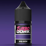 Turbo Dork Galaxia paint bottle on a purple background