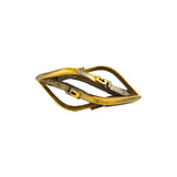 Gold elliptic die on a white background