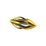 Gold elliptic die on a white background