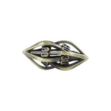 tarnished gold elliptic die on a white background