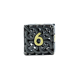 Decorative number '6' with Celtic knot design on a white background
