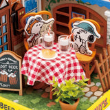 DIY Miniature Kit: Peanuts - Le Petit Cafe with Snoopy and Spike