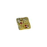 Gold dice with a number 8 on a white background