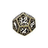Decorative metal die with numbers on a white background
