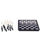 Travel Games: Rustik Foldable Magnetic Checkers/Chess  (Black/White)