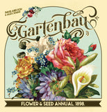 Cover of 'Gartenbau Flower & Seed Annual, 1898' with vintage floral design and text.