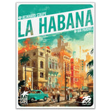 Board game box for 'La Habana' with colorful cityscape illustration and text.